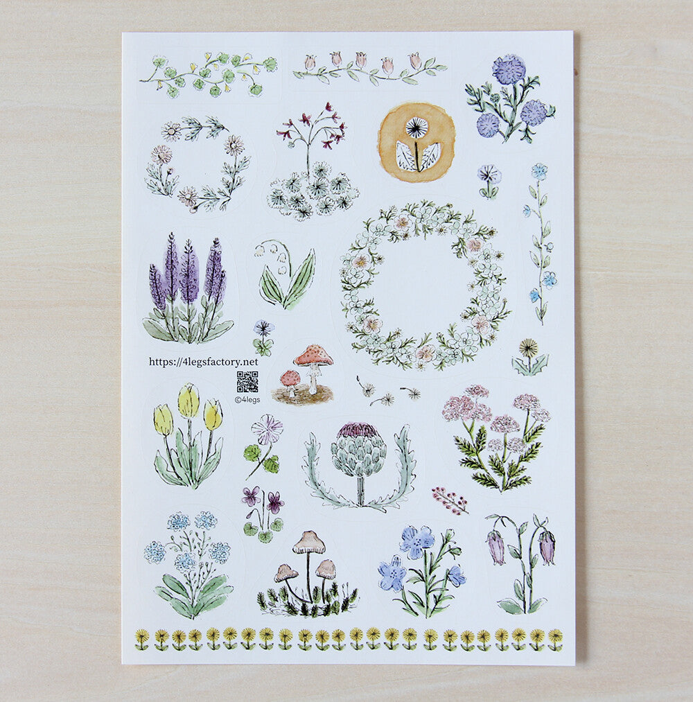 4Legs Sticker Sheet: Flowers
