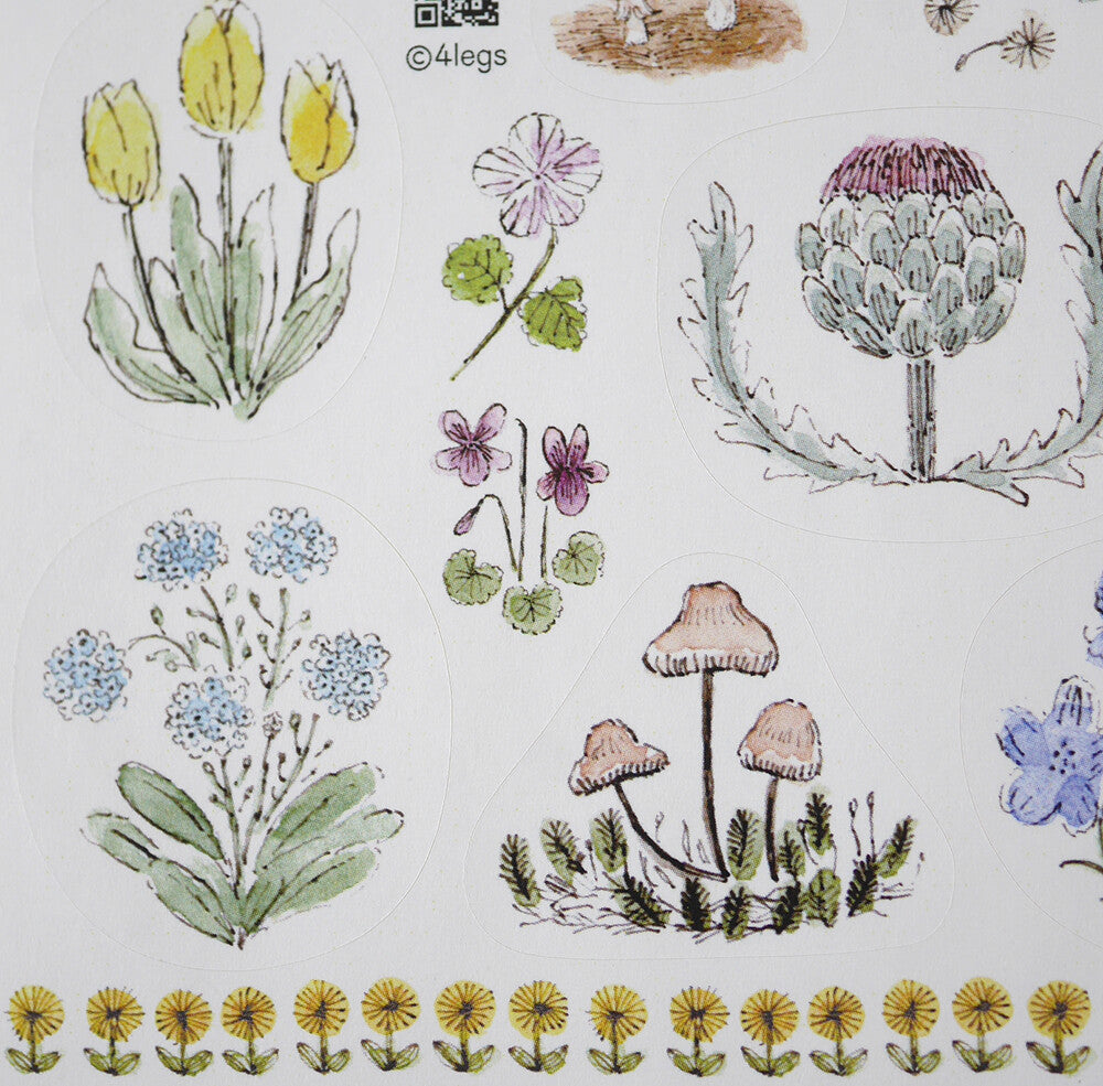 4Legs Sticker Sheet: Flowers