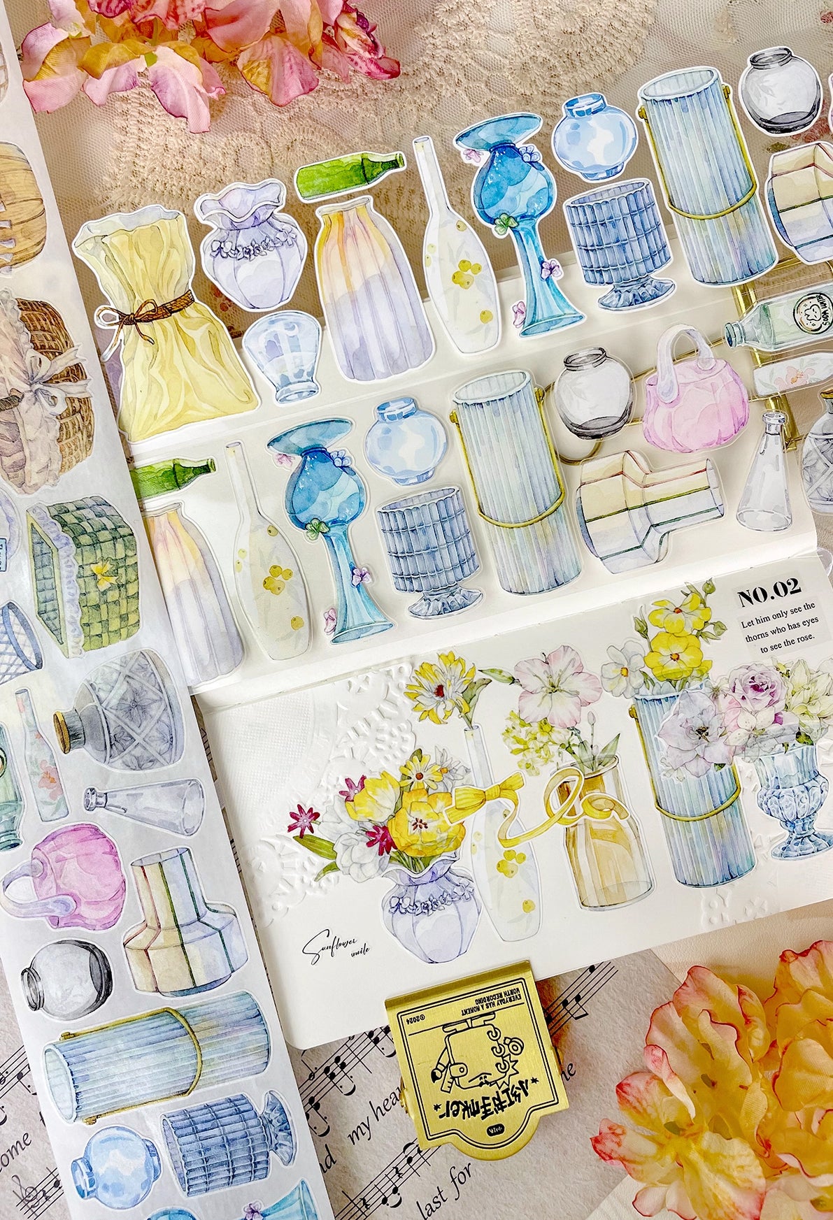 BCJ Sticker Tape: Flower Vase and Basket