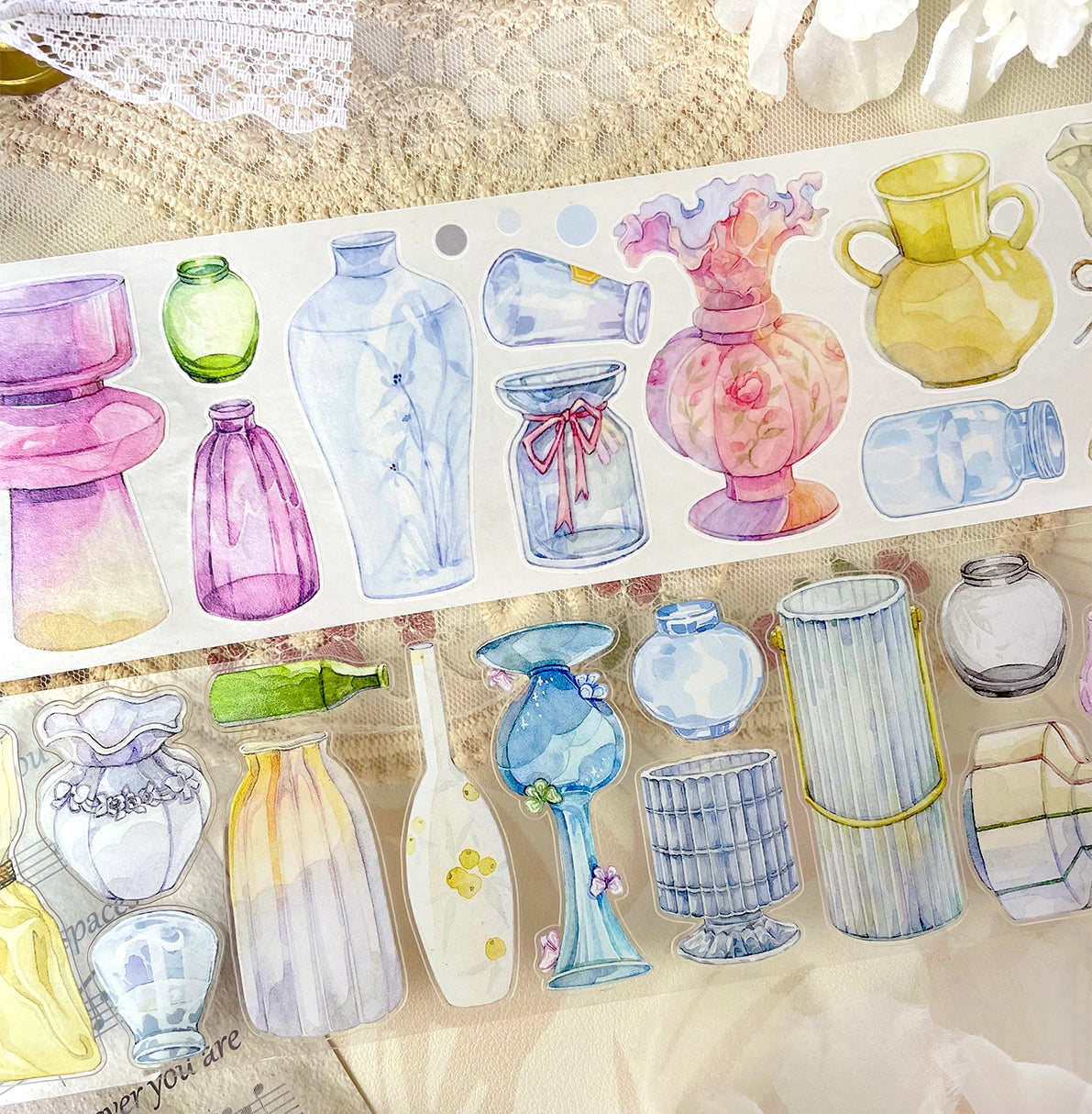 BCJ Sticker Tape: Flower Vase and Basket
