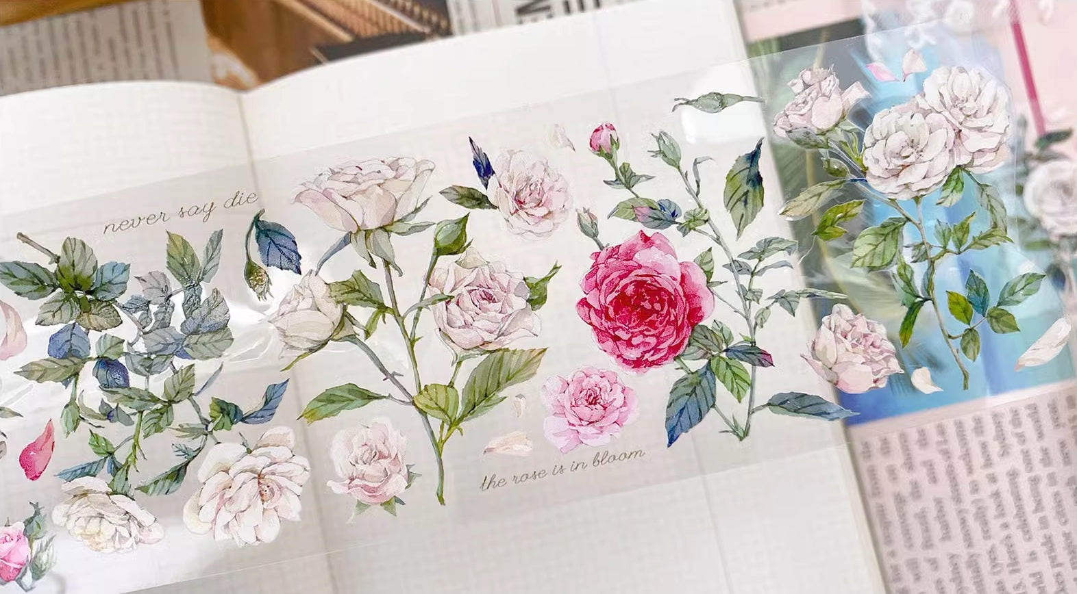 BCJ Masking Tape: White Roses