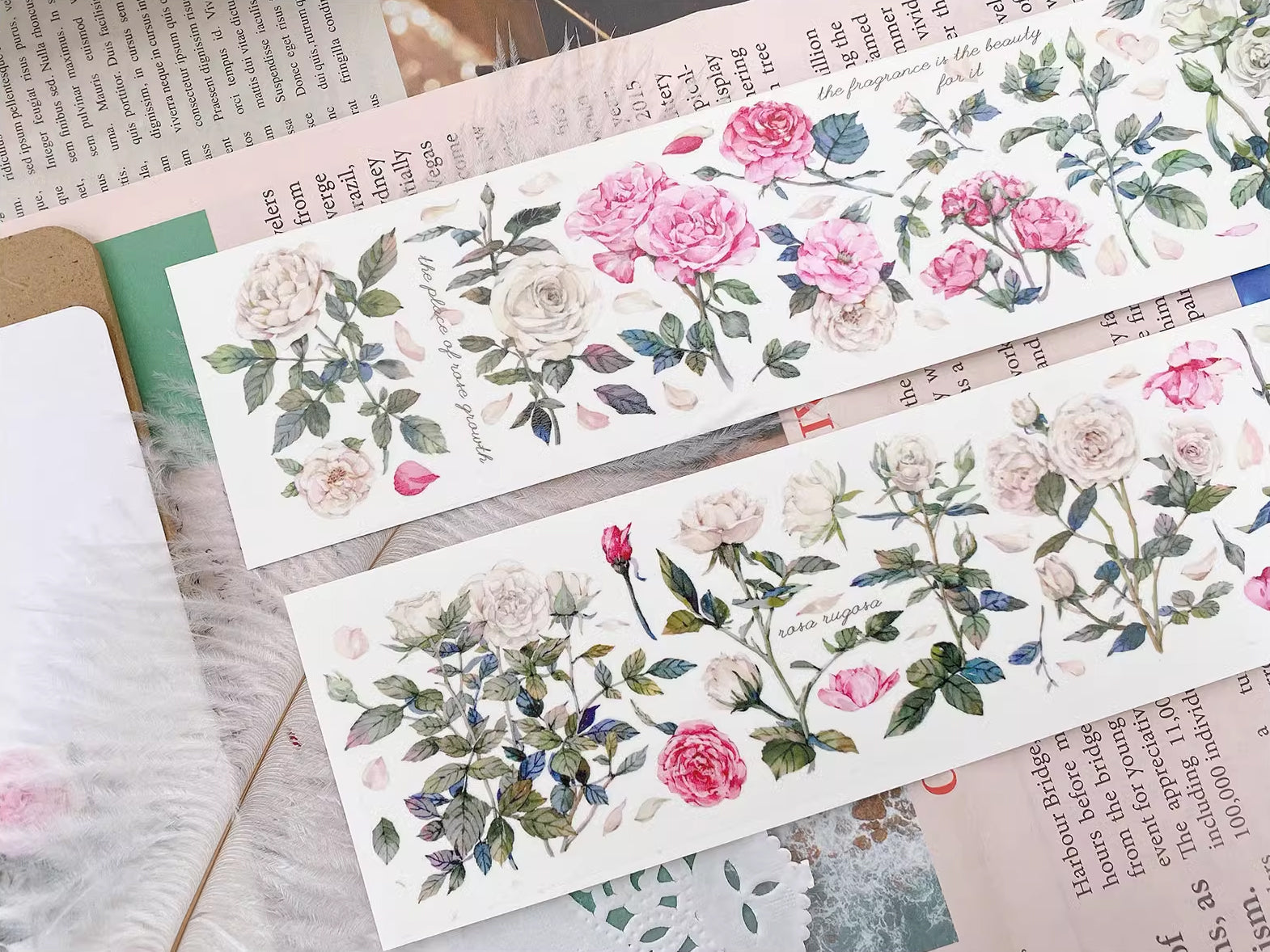 BCJ Masking Tape: White Roses