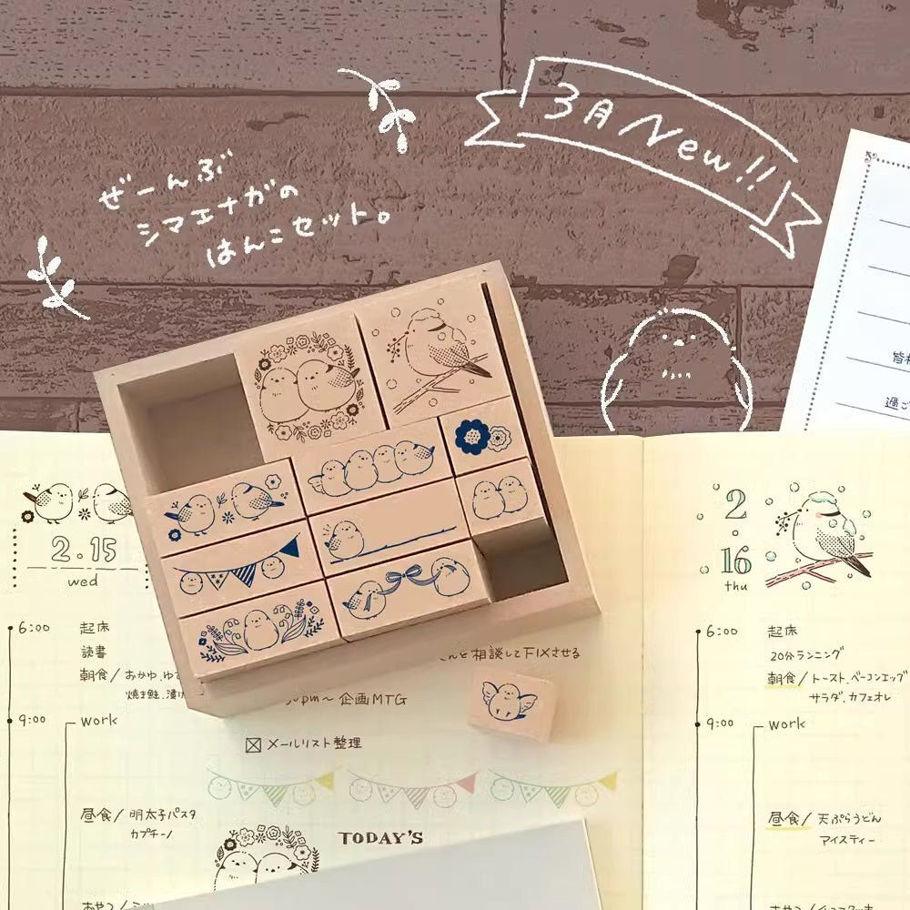 Beverly Little Birds Rubber Stamps Set