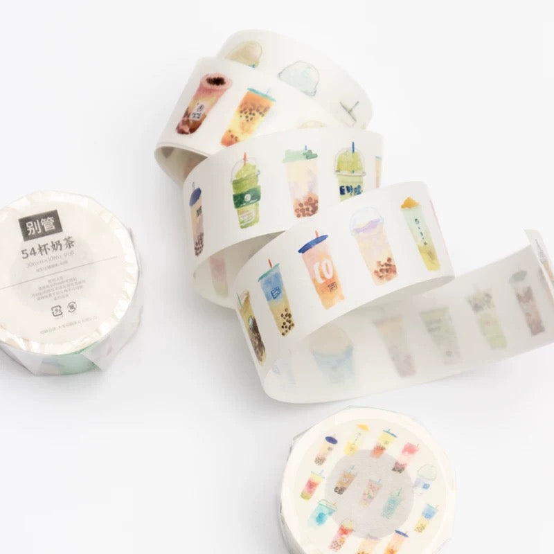 Bieguan Washi Tape: 54 Cups of Milk Tea