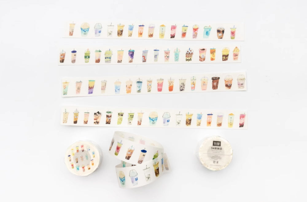 Bieguan Washi Tape: 54 Cups of Milk Tea