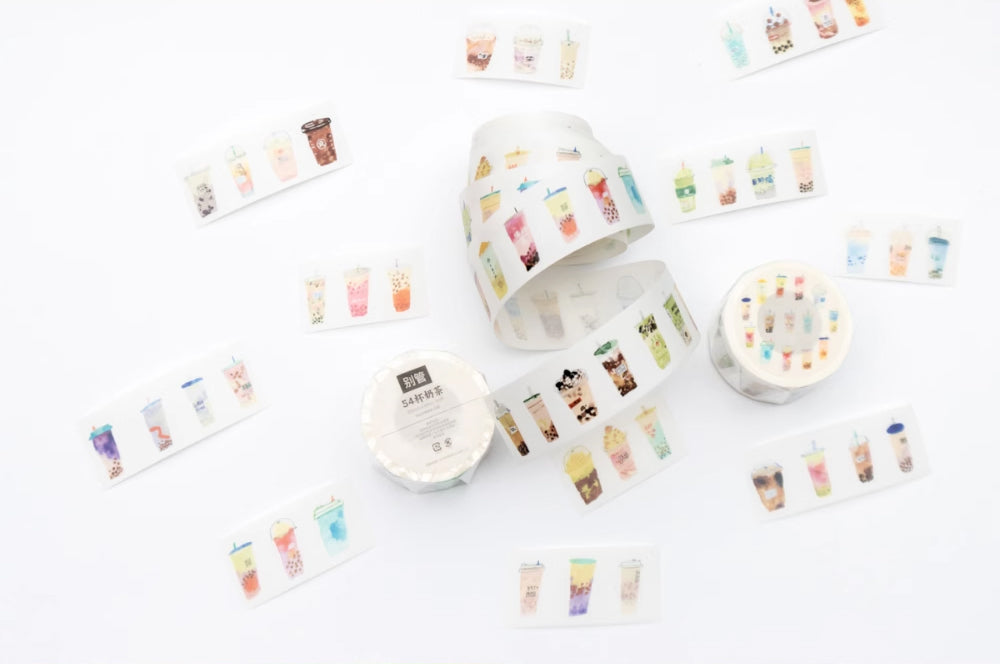 Bieguan Washi Tape: 54 Cups of Milk Tea