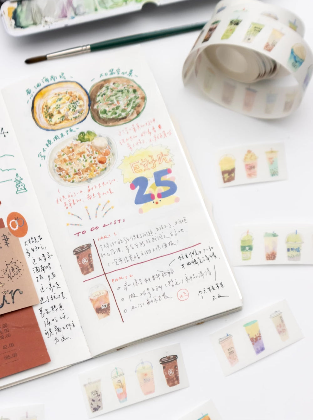 Bieguan Washi Tape: 54 Cups of Milk Tea