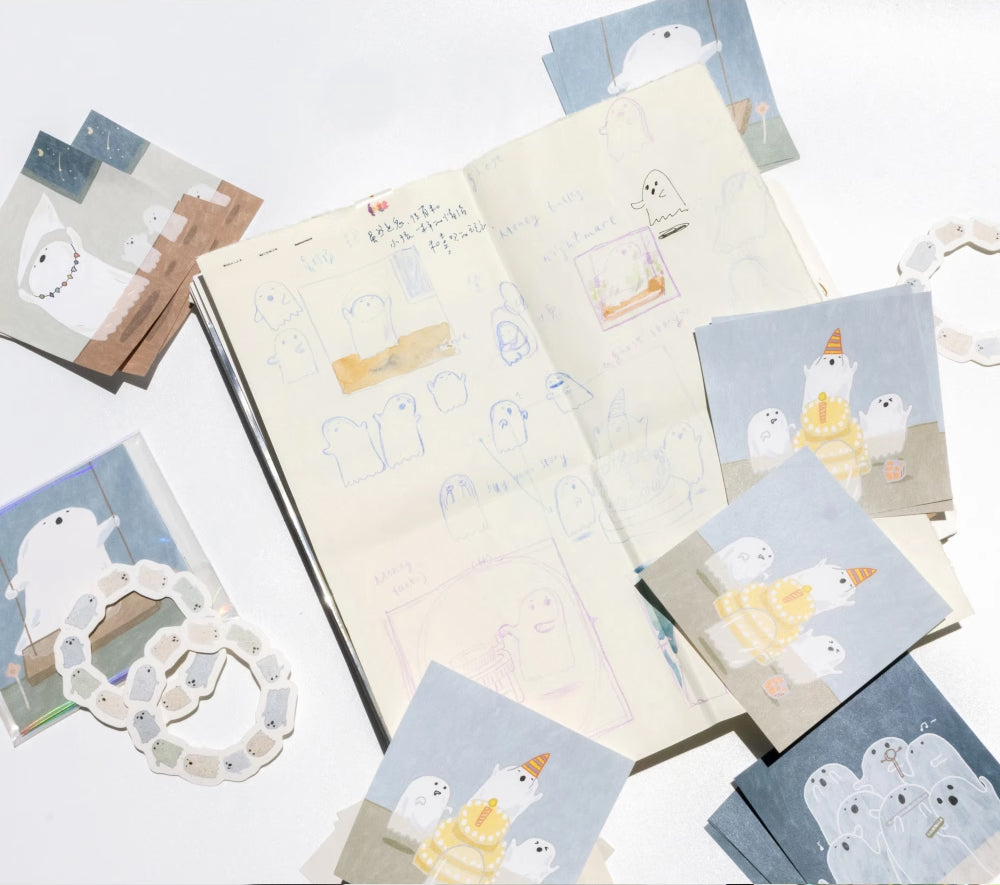 Bieguan Memo Paper: Cute Ghosts