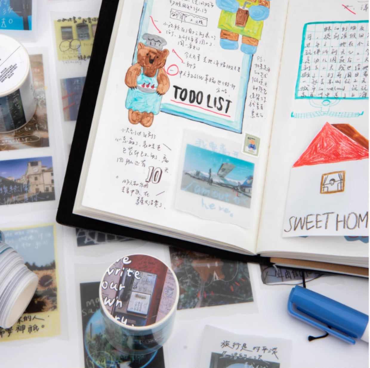 Bieguan Washi Tape: Handwritten Notes 2025