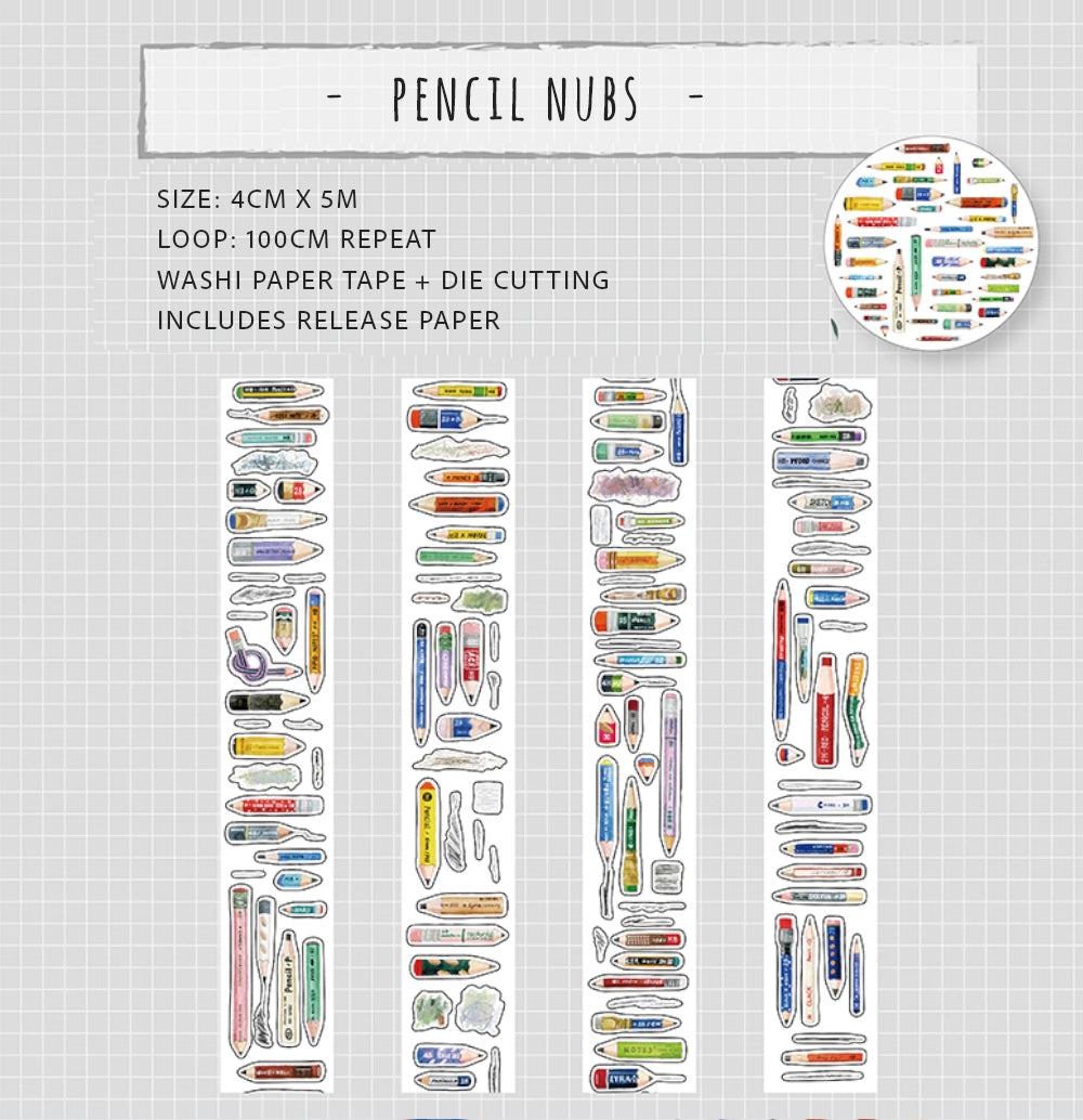 Bieguan Washi Tape: Pencil Nubs