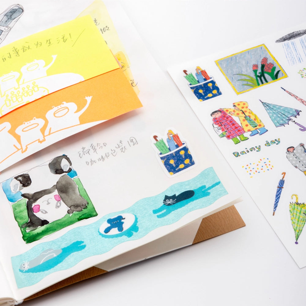 Bieguan Sticker Sheet: Rainy Day