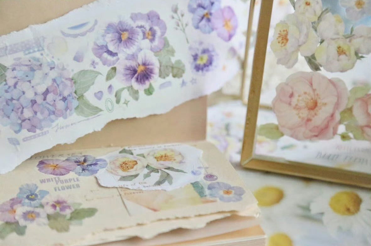 Candy Gem Masking Tape: Blue Flower Sea