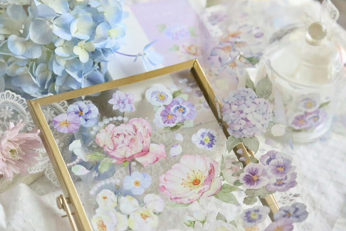 Candy Gem Masking Tape: Blue Flower Sea