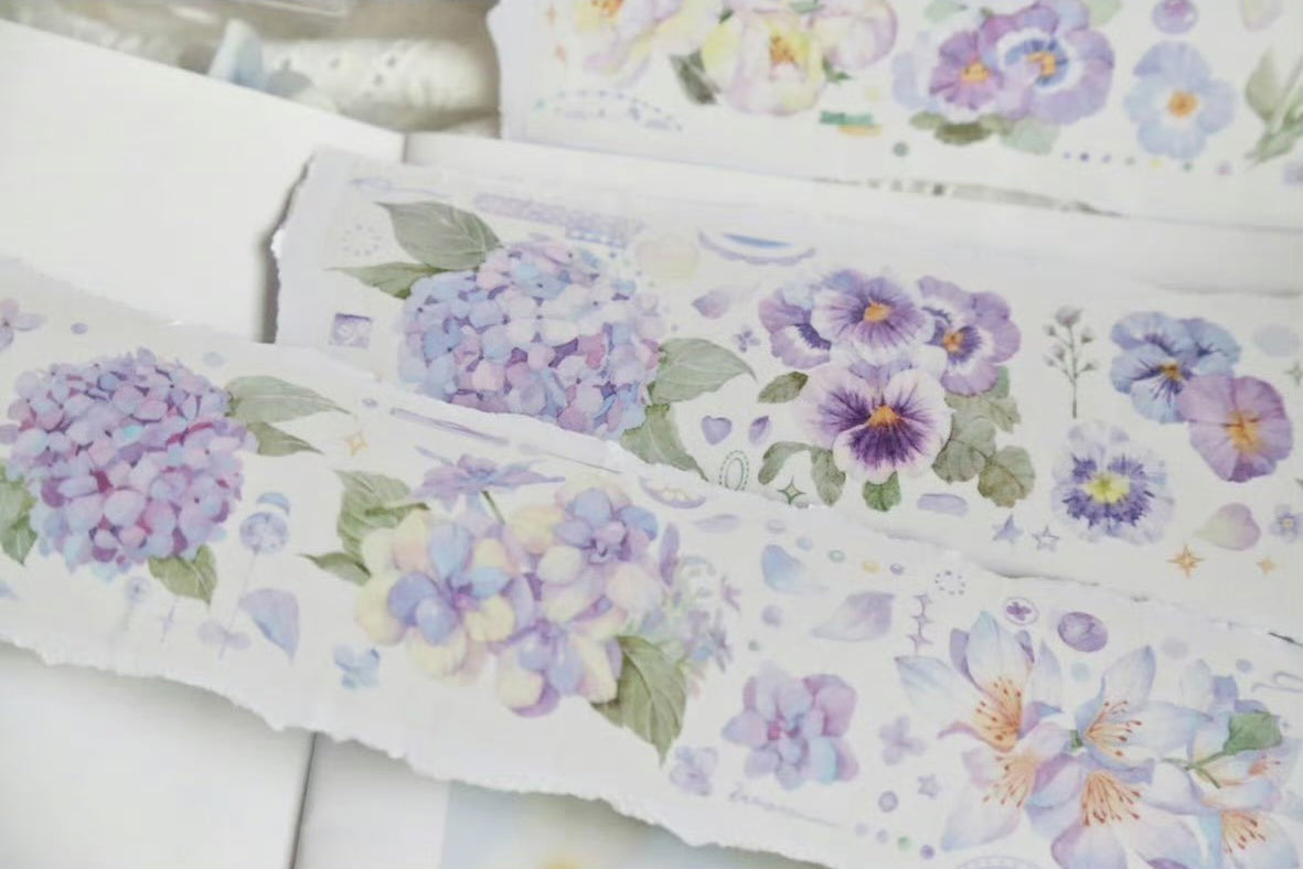 Candy Gem Masking Tape: Blue Flower Sea