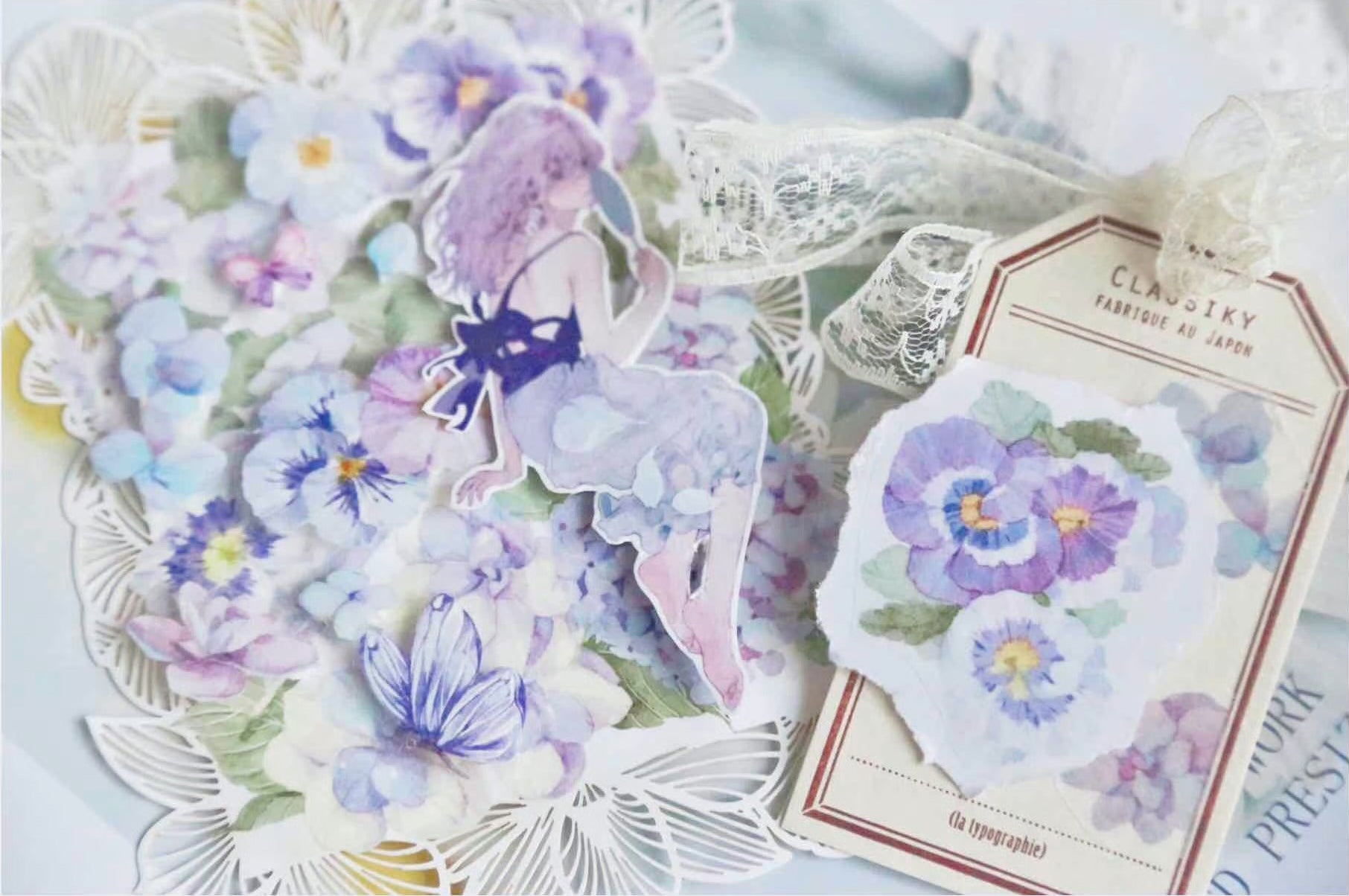 Candy Gem Masking Tape: Blue Flower Sea