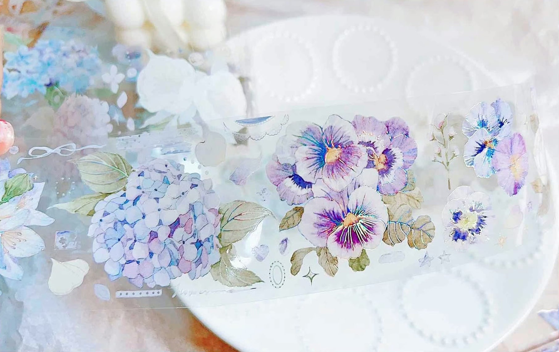 Candy Gem Masking Tape: Blue Flower Sea