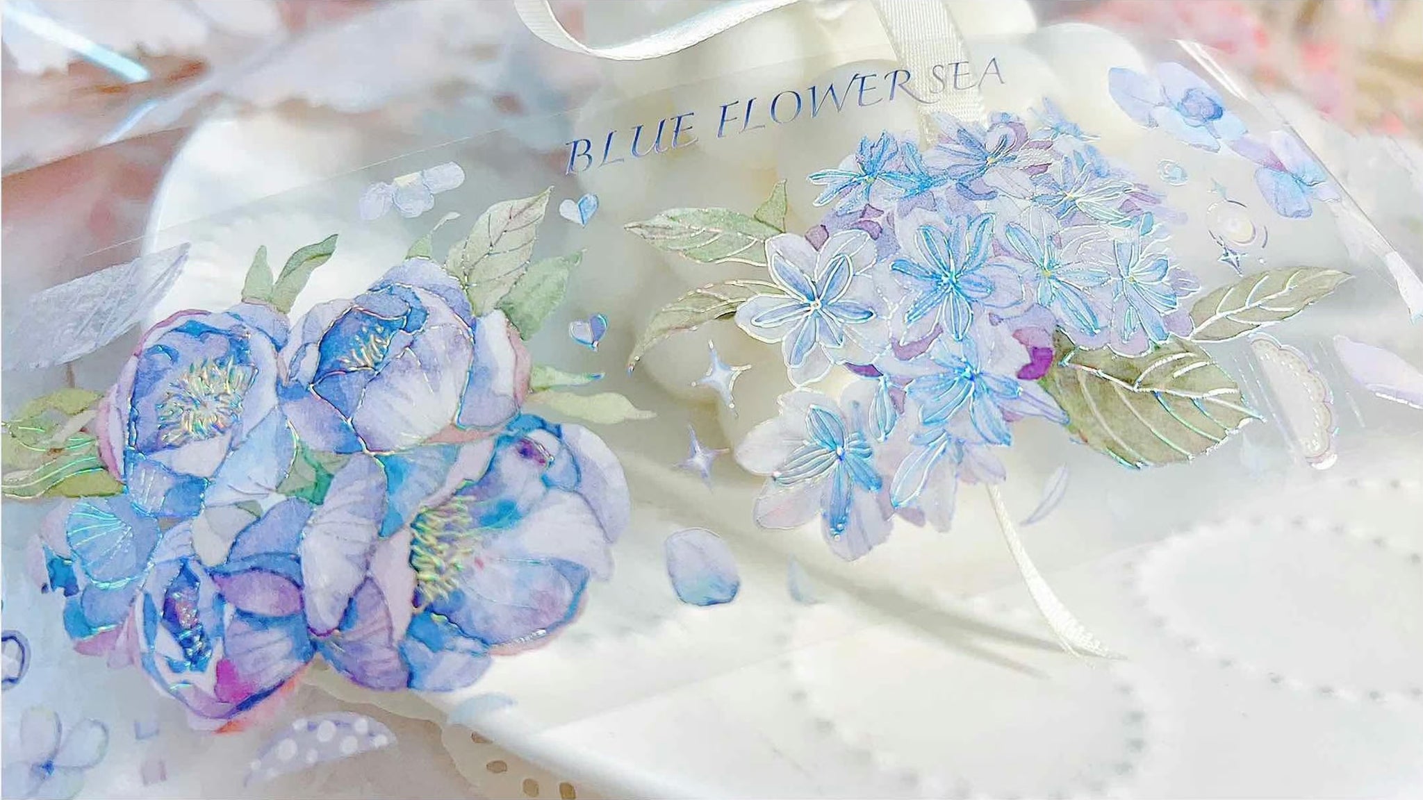 Candy Gem Masking Tape: Blue Flower Sea