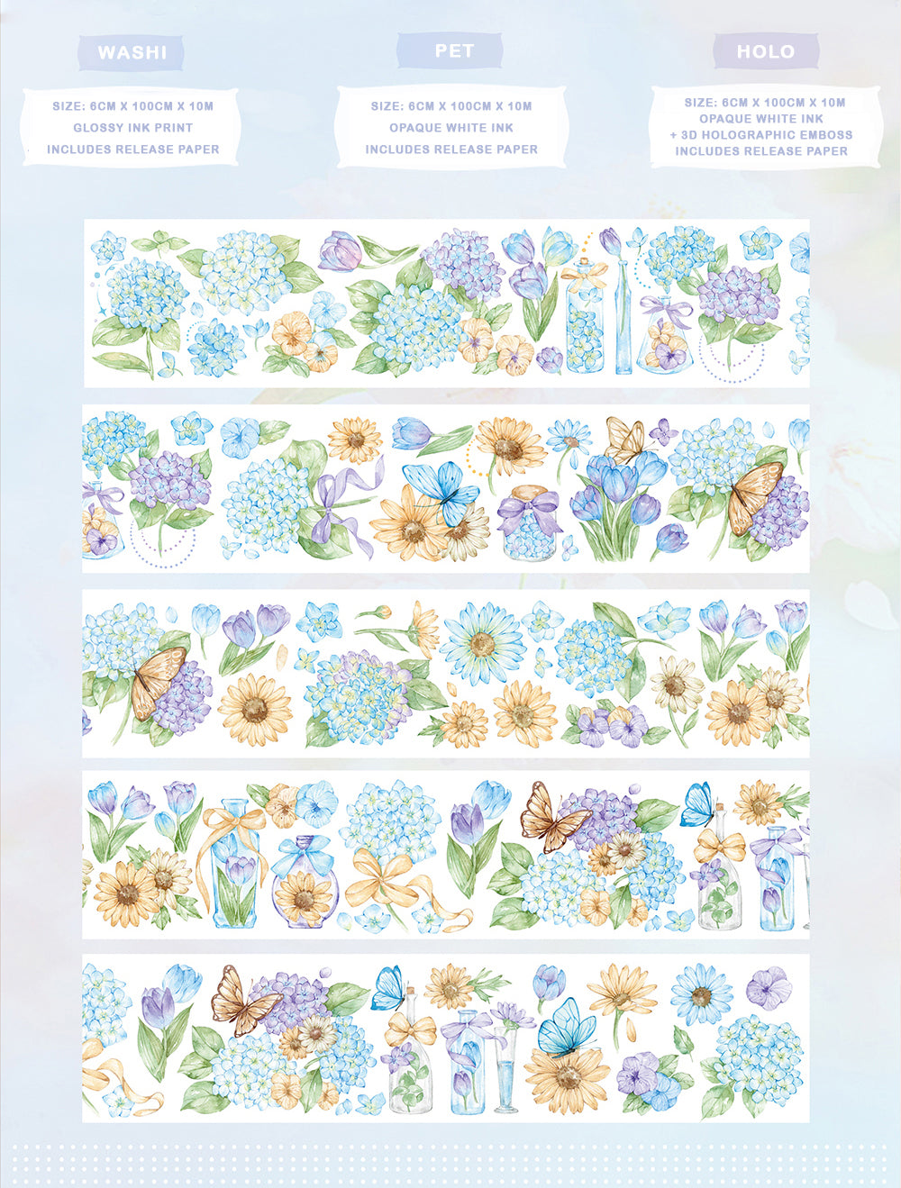 Candy Gem Masking Tape: Blues and Greens