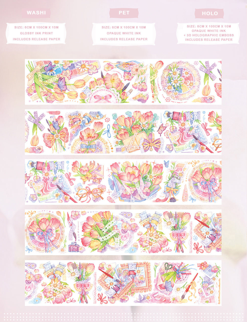 Candy Gem Masking Tape: Season of Tulips