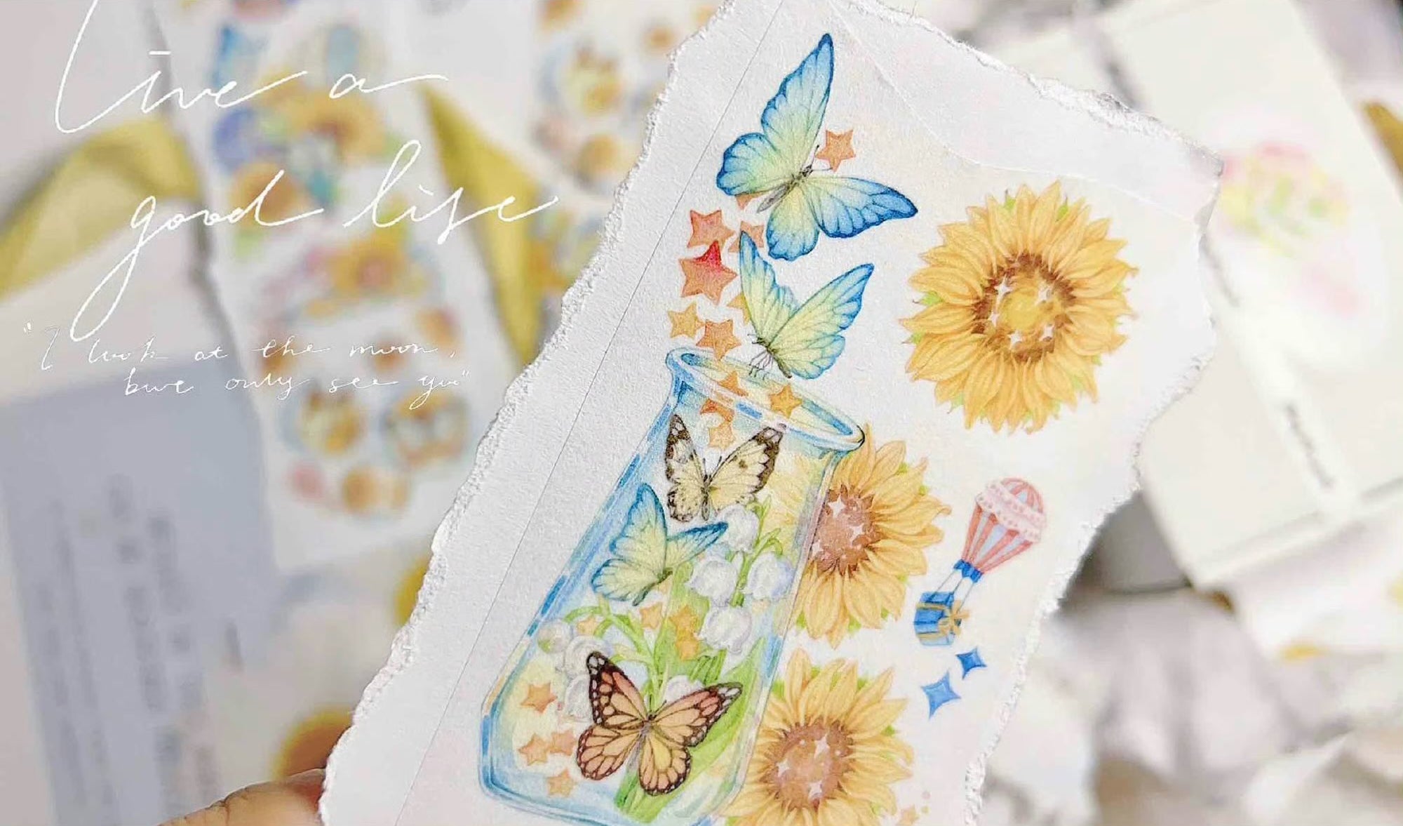 Candy Gem Masking Tape: Sunflowers at Sunrise