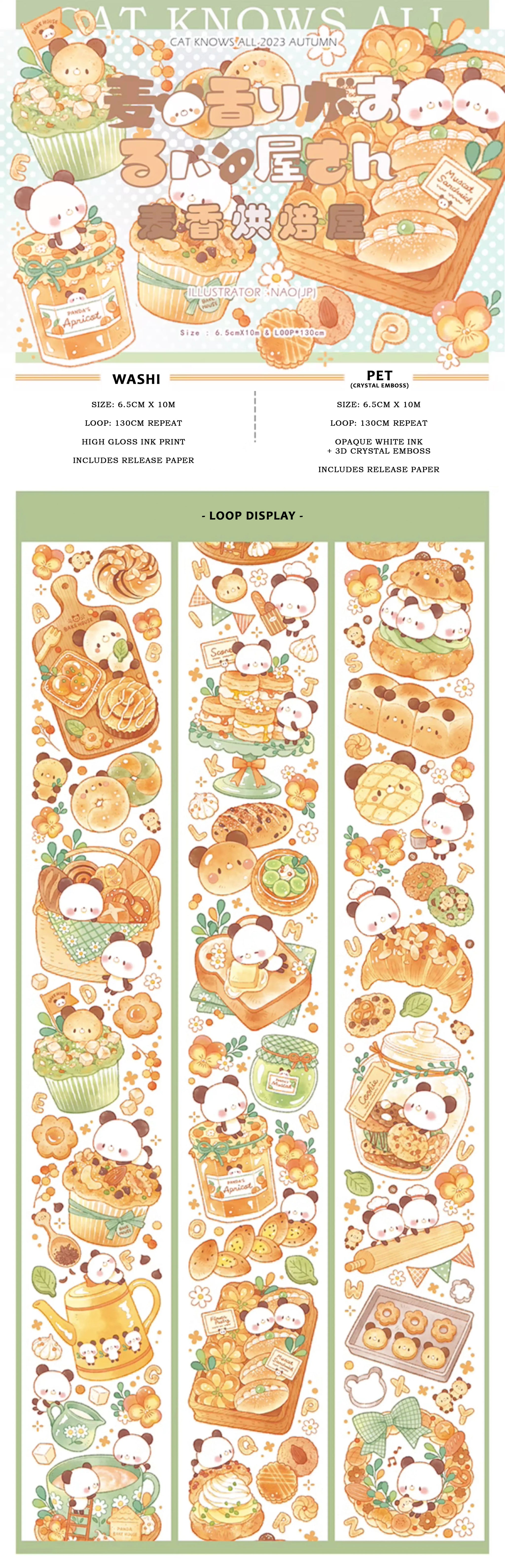 Cat Knows All Masking Tape: Panda Bakery