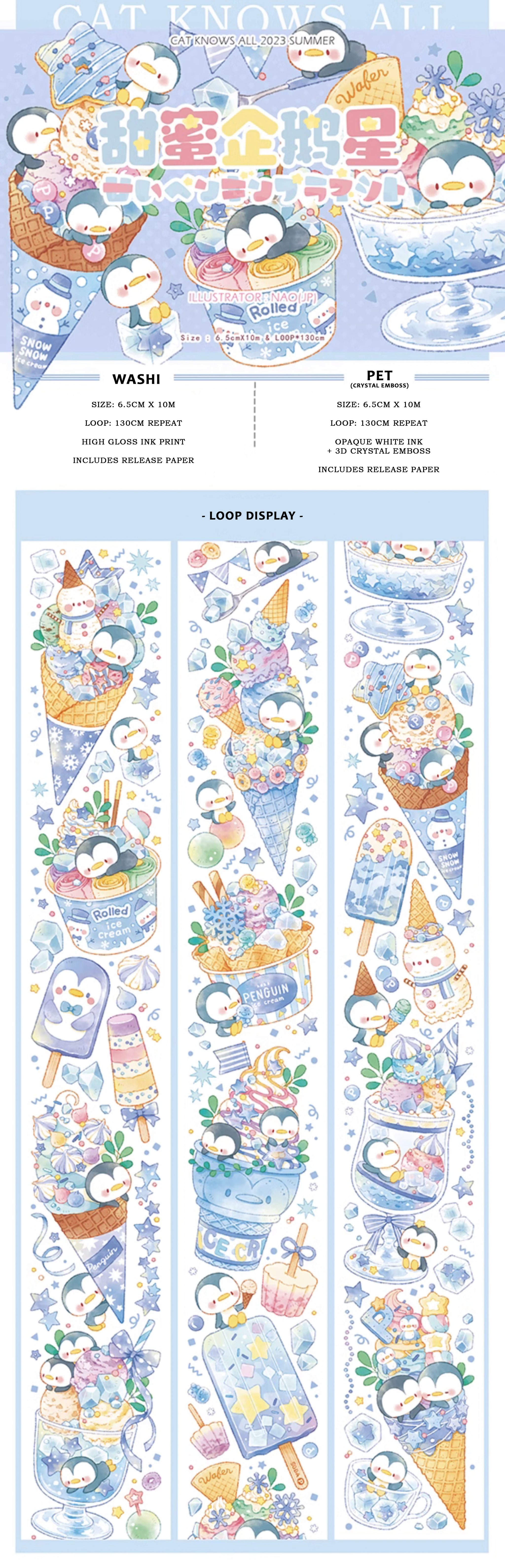 Cat Knows All Masking Tape: Sweet Penguin Planet