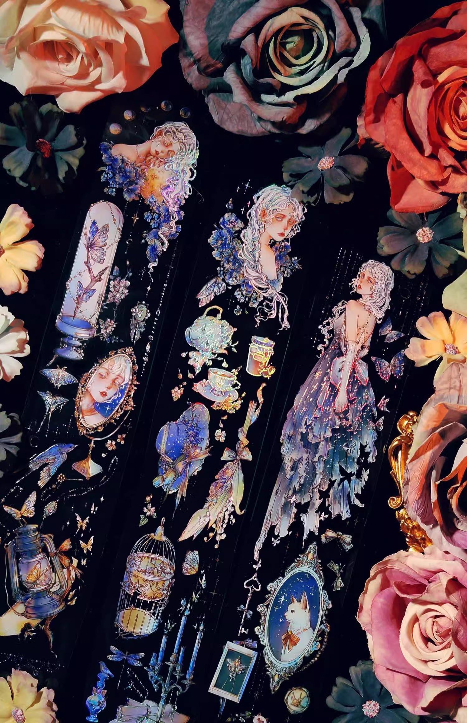 Catmaker's Wild Roses Masking Tape: Morpho Star