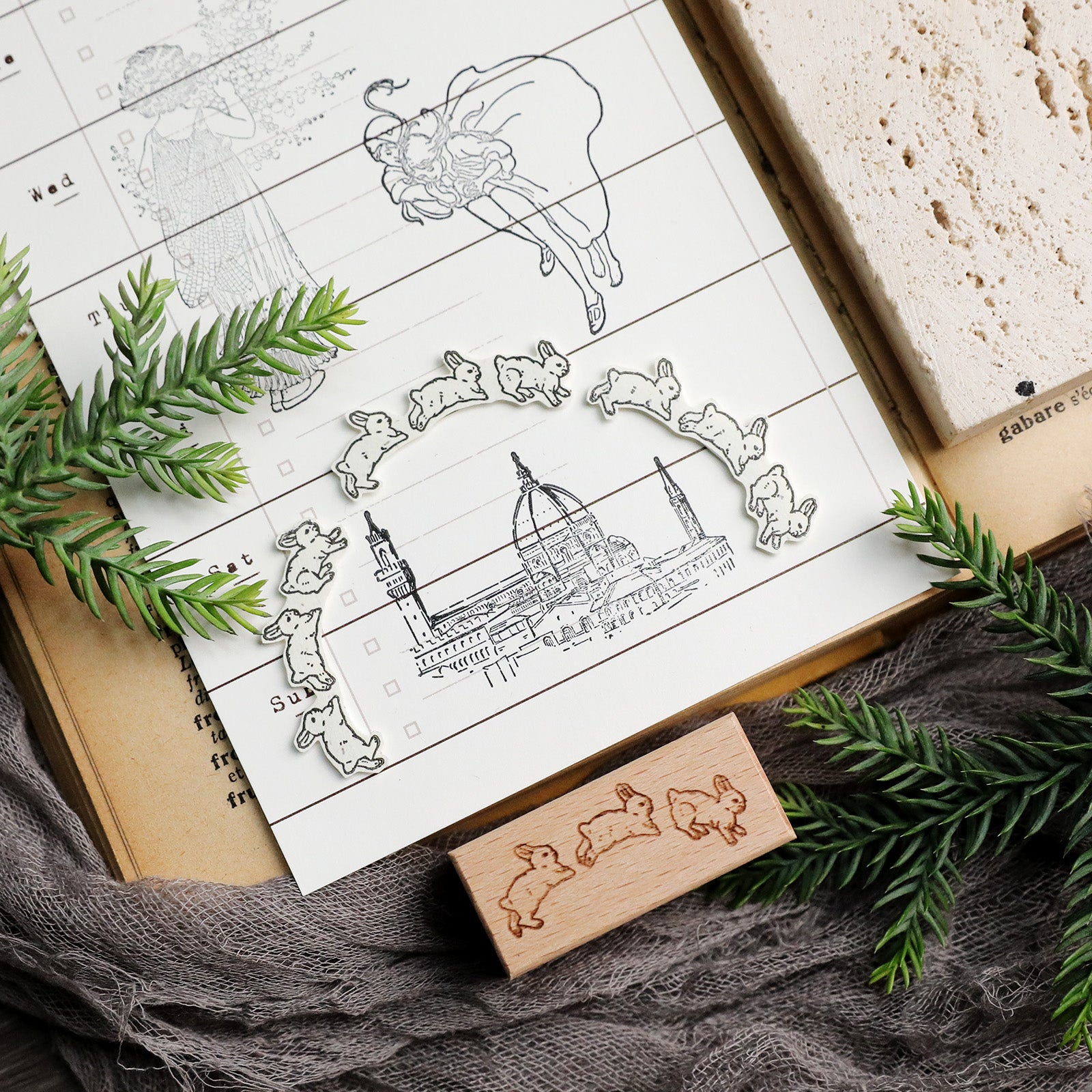 Cheeserabbit Studio: Whimsical Night Wooden Stamps