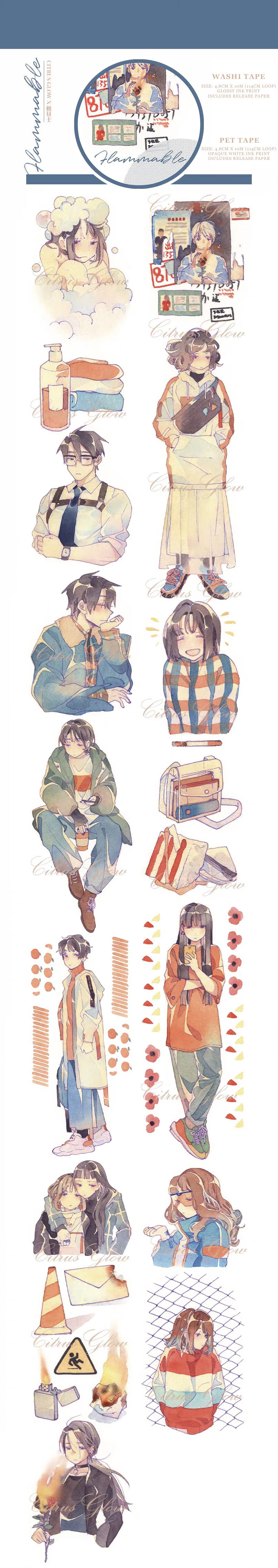 Citrus Glow Masking Tape: Flammable