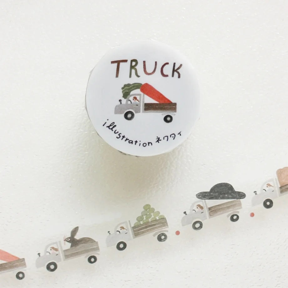 Necktie x Cozyca PET Tape: Truck and Apple Orchid