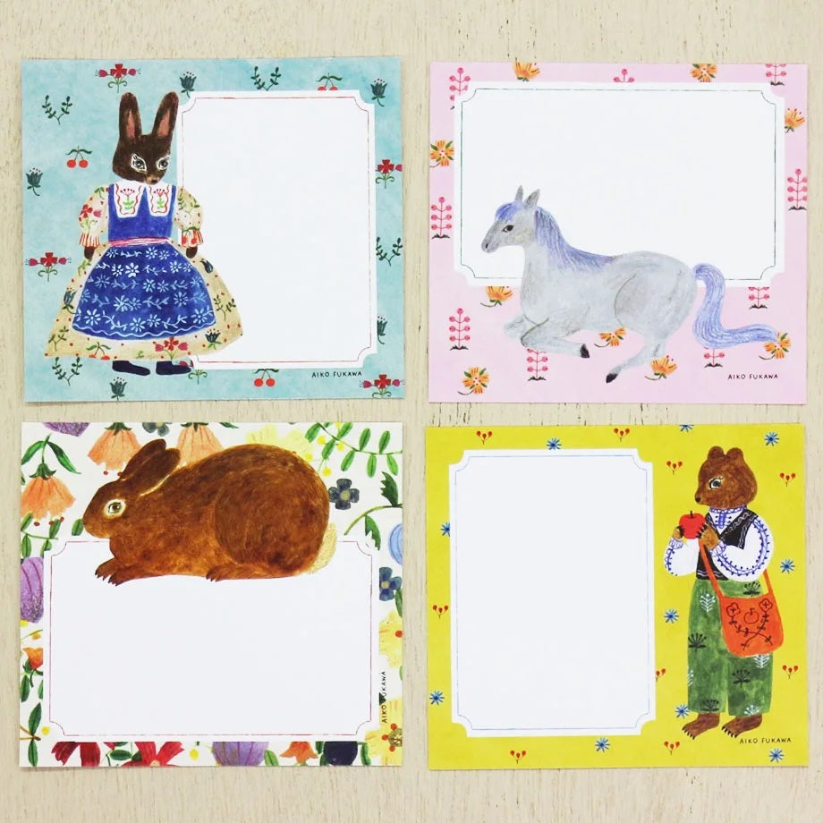 Cozyca Memo Block: Flower and Animals