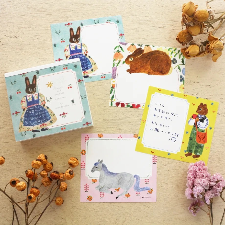 Cozyca Memo Block: Flower and Animals