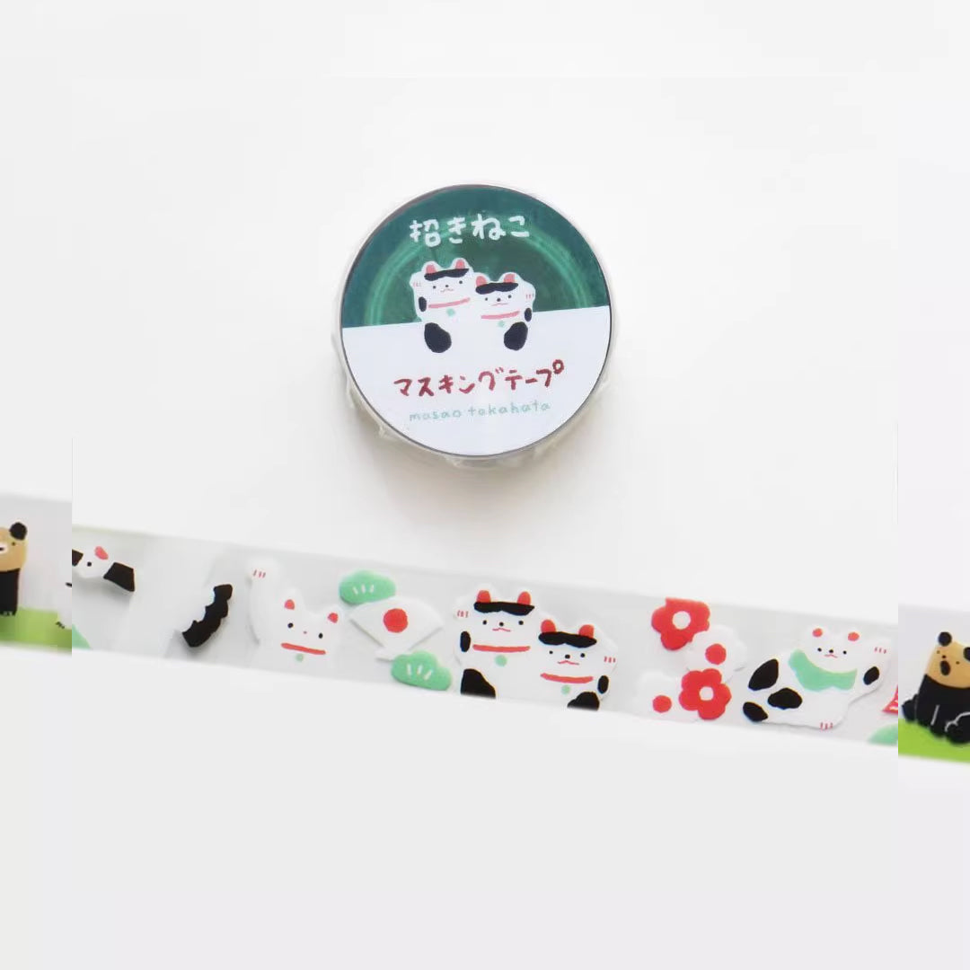 Masao Takahata x Cozyca PET Tape: Kuma and Maneki Neko