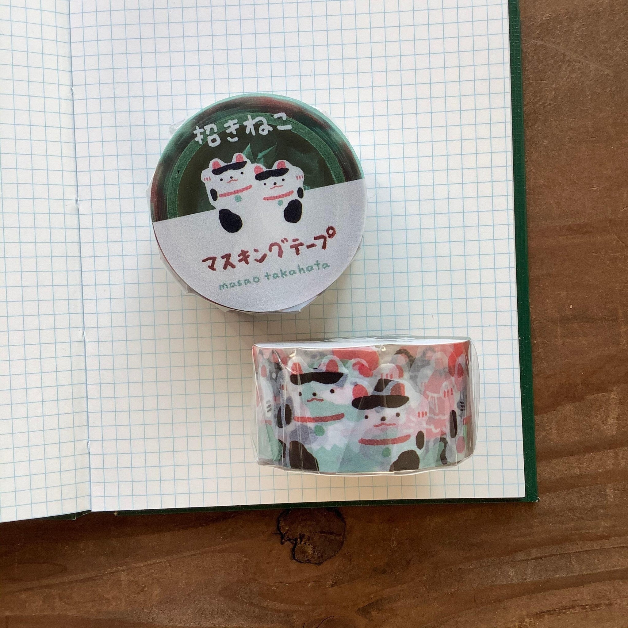 Masao Takahata x Cozyca PET Tape: Kuma and Maneki Neko