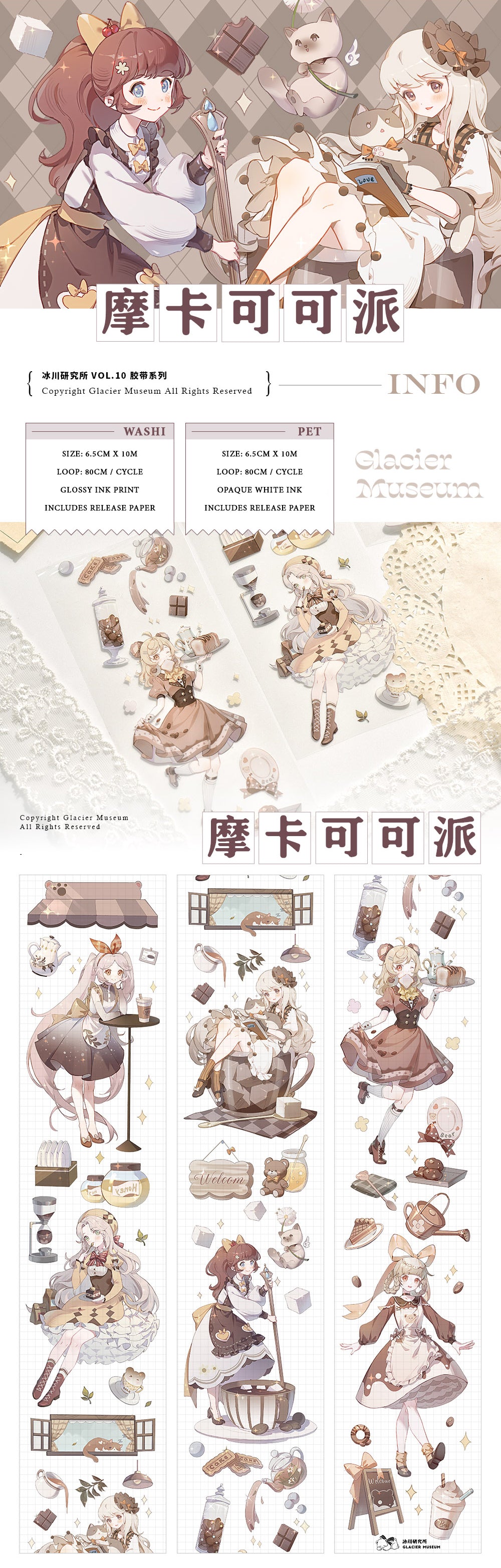 Glacier Museum Masking Tape: Mocha Cafe