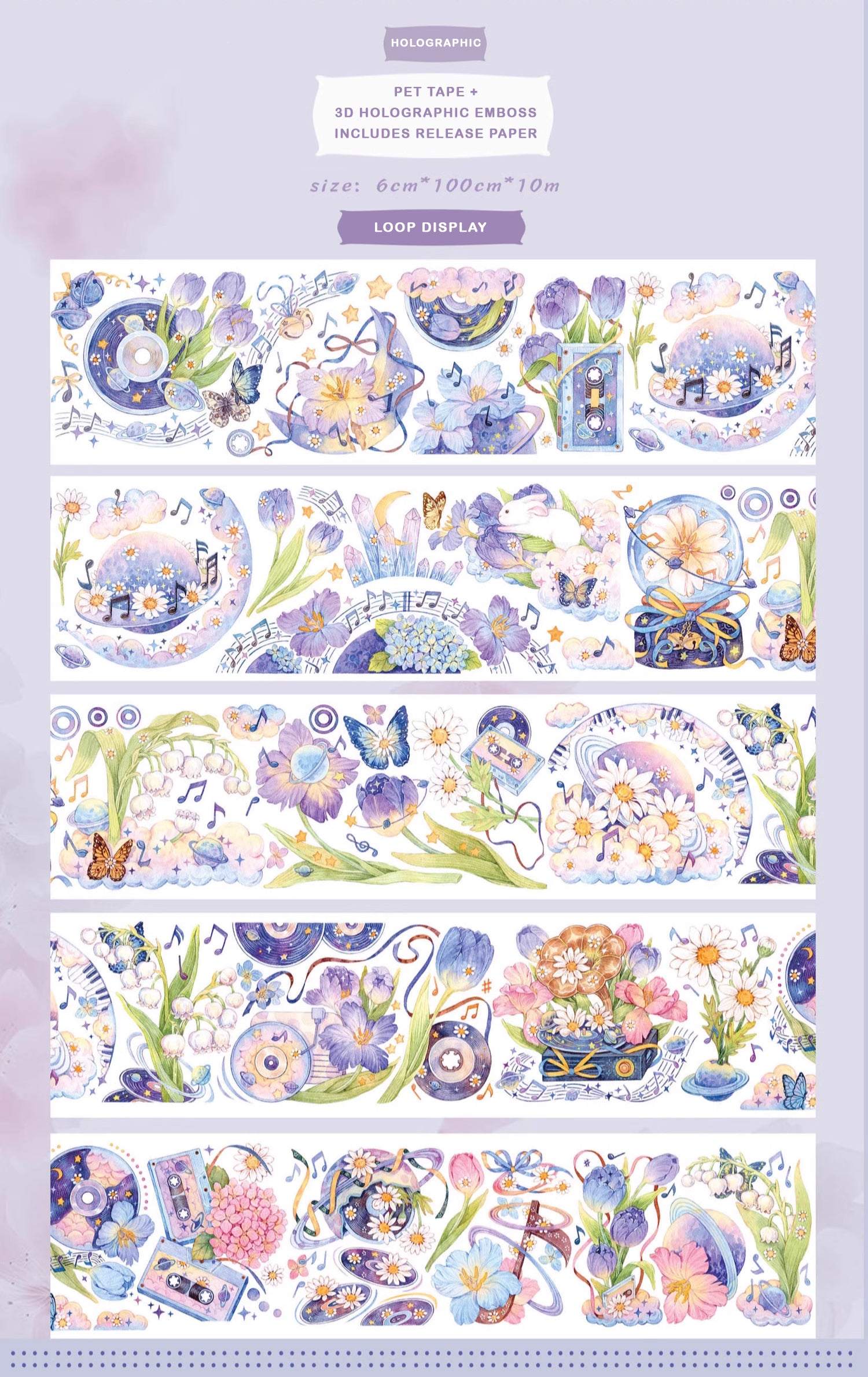 Hakiso Studio Masking Tape: Floral Moon