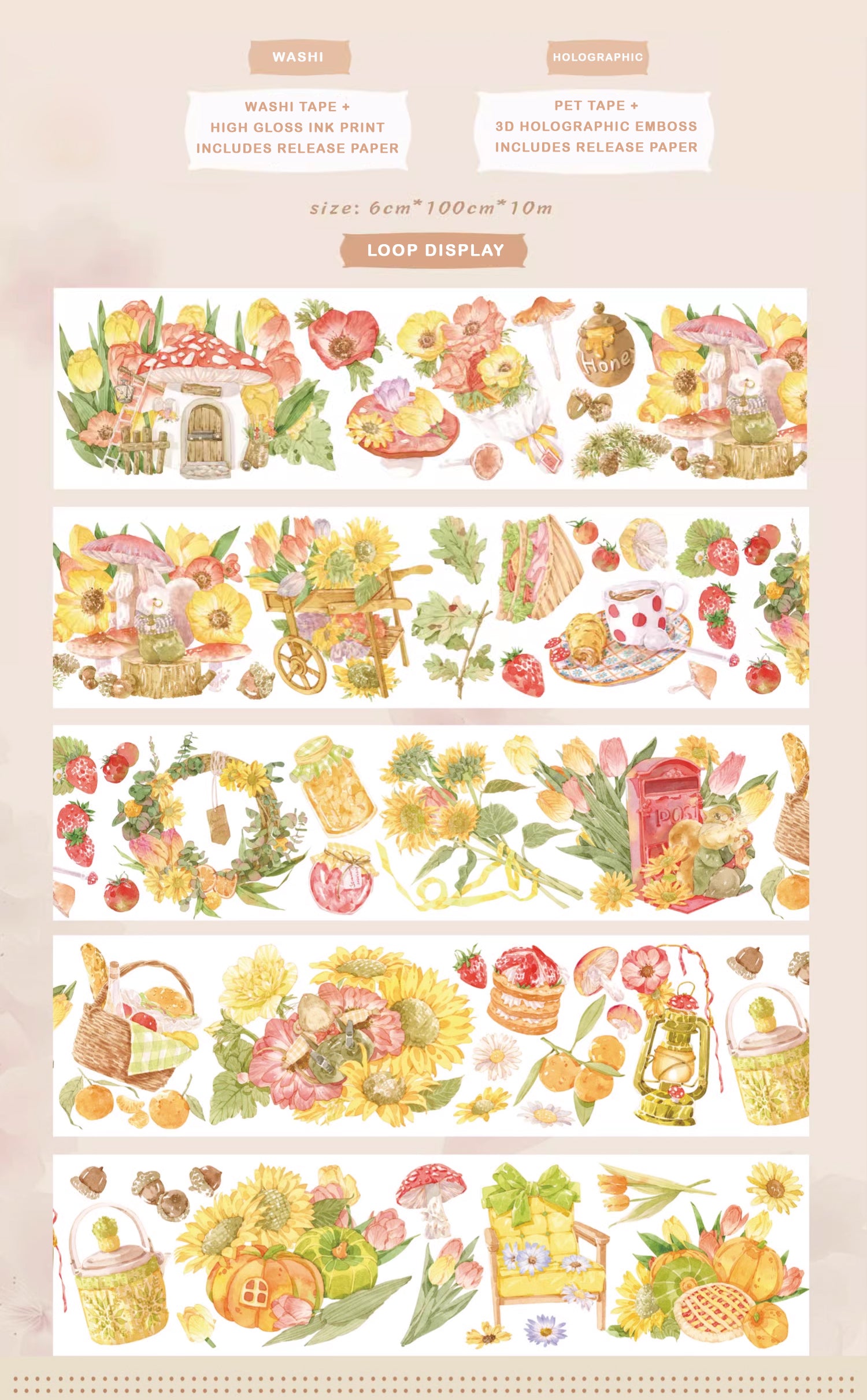 Hakiso Studio Masking Tape: Summer Bloom