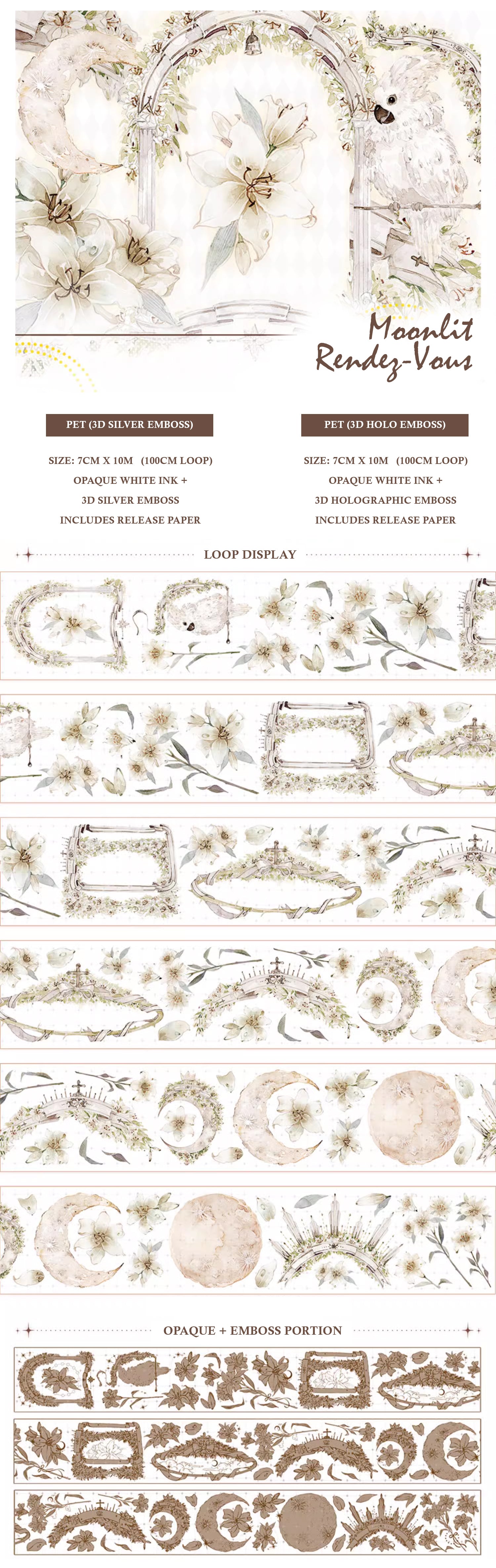 Kuma Stationery Masking Tape: Moonlit Rendez-Vous