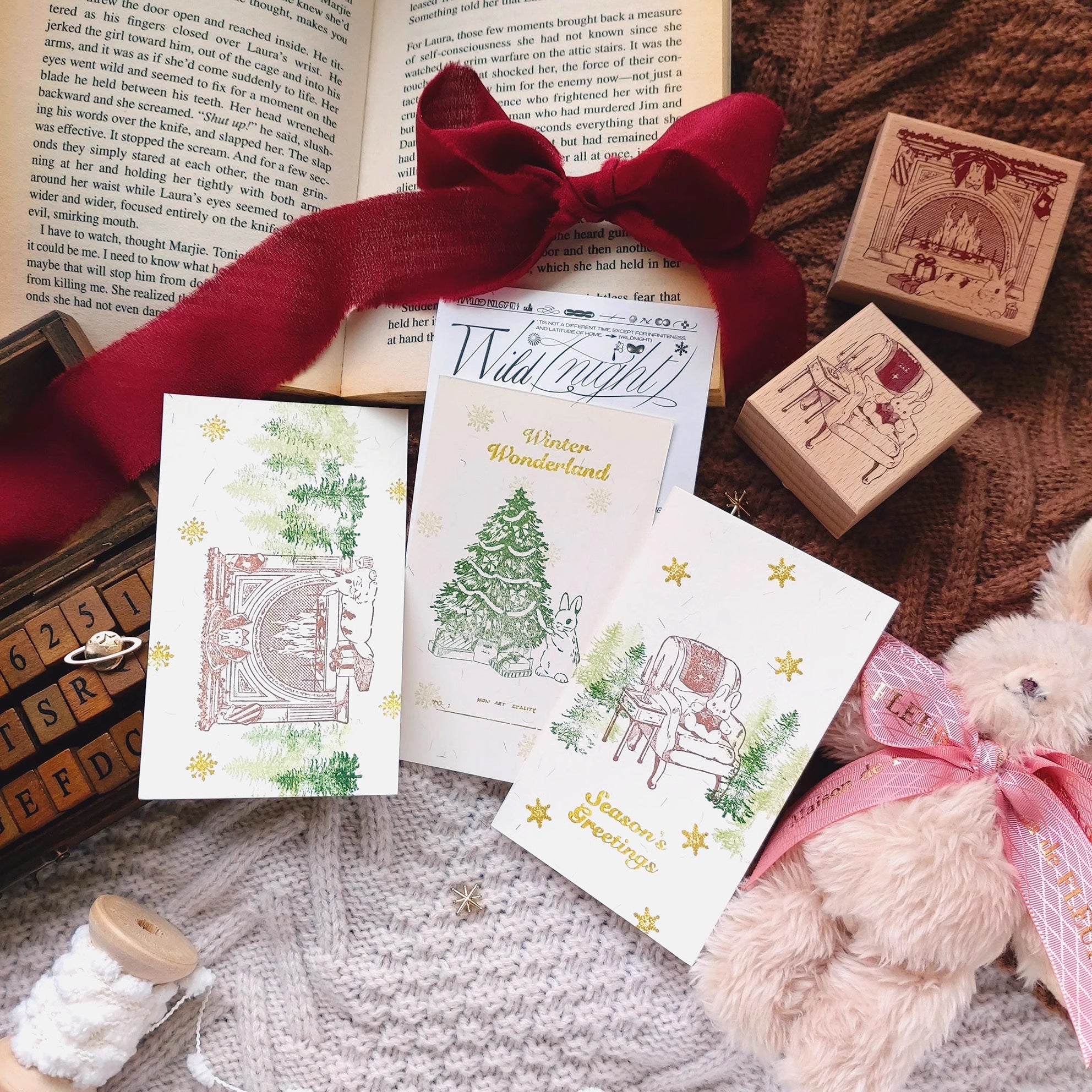 Kumayankee Stamp: Bunny Christmas