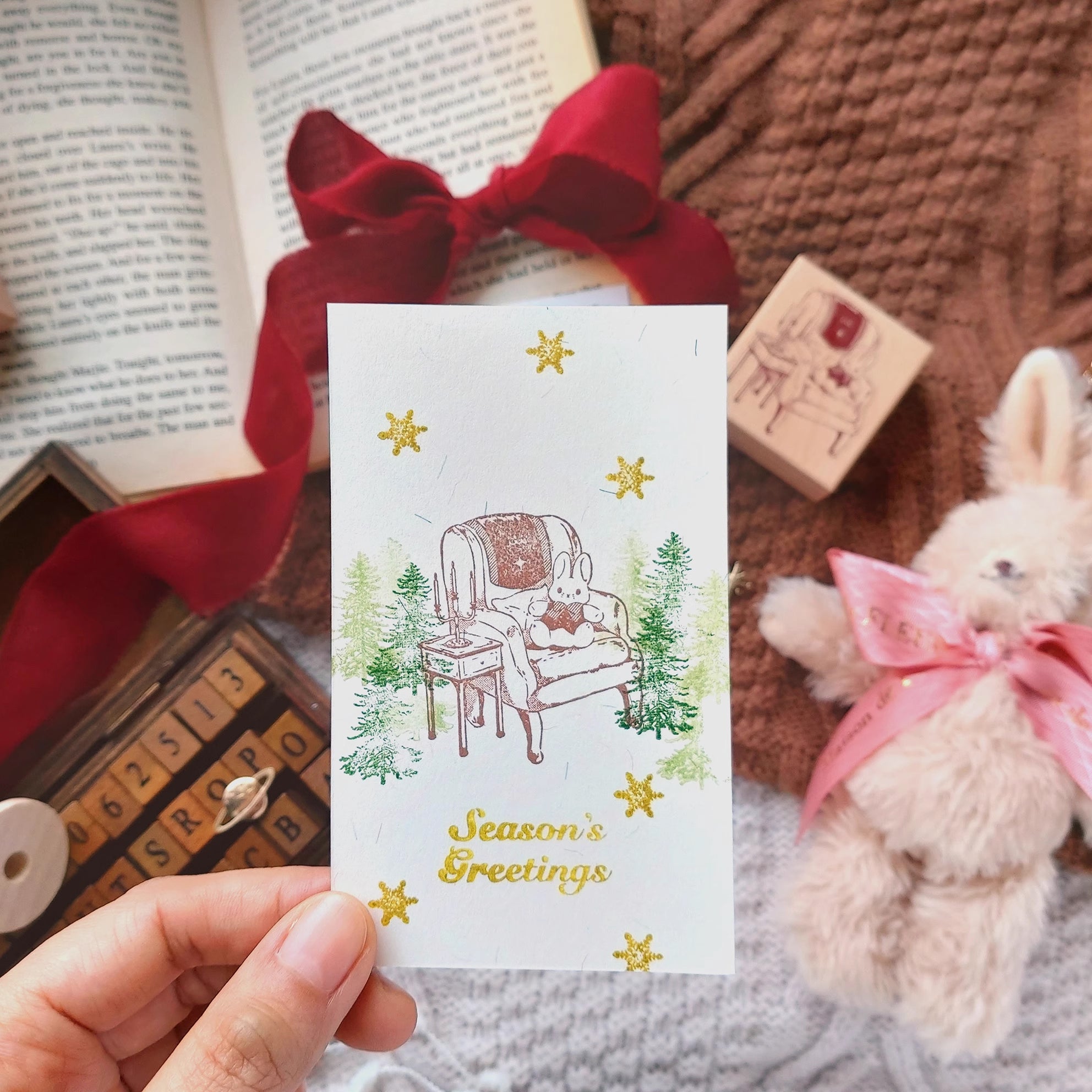 Kumayankee Stamp: Bunny Christmas