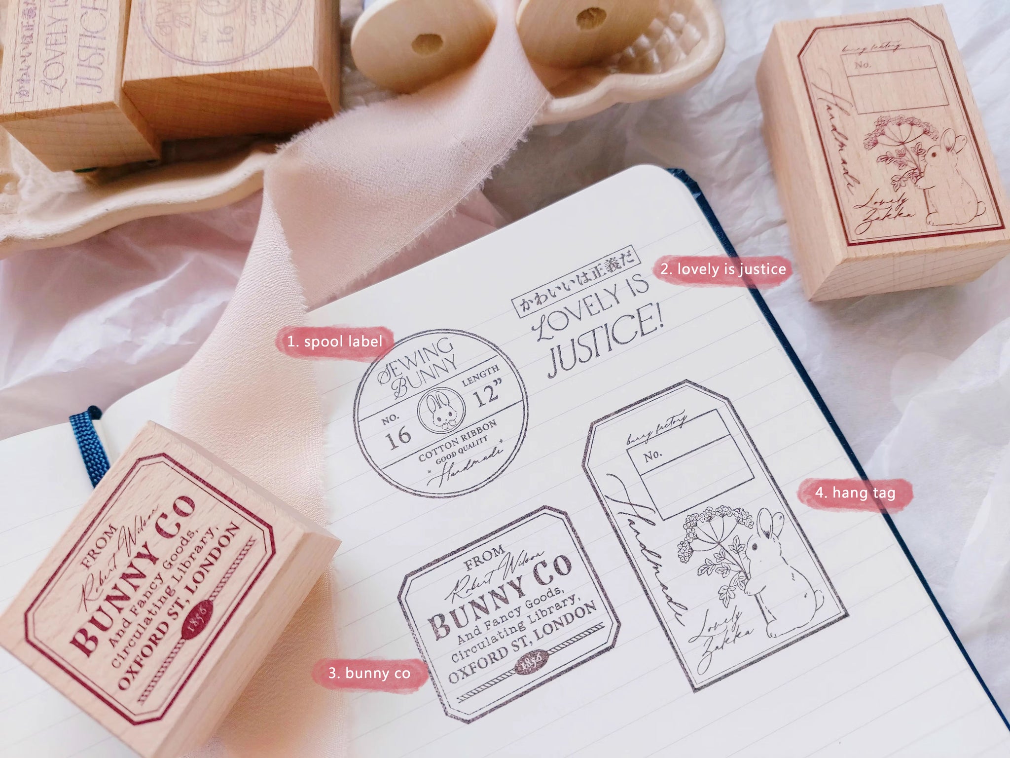 Kumayankee Stamp: Sewing Bunny