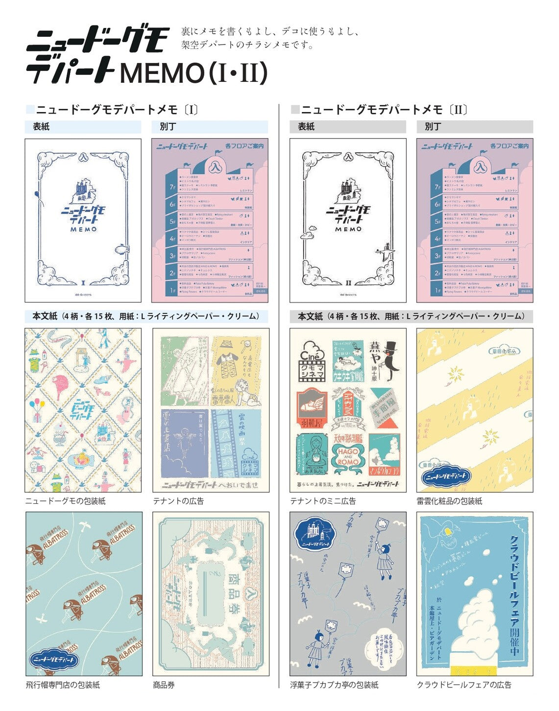 Kyupodo Memo Paper: Department Store Above the Clouds
