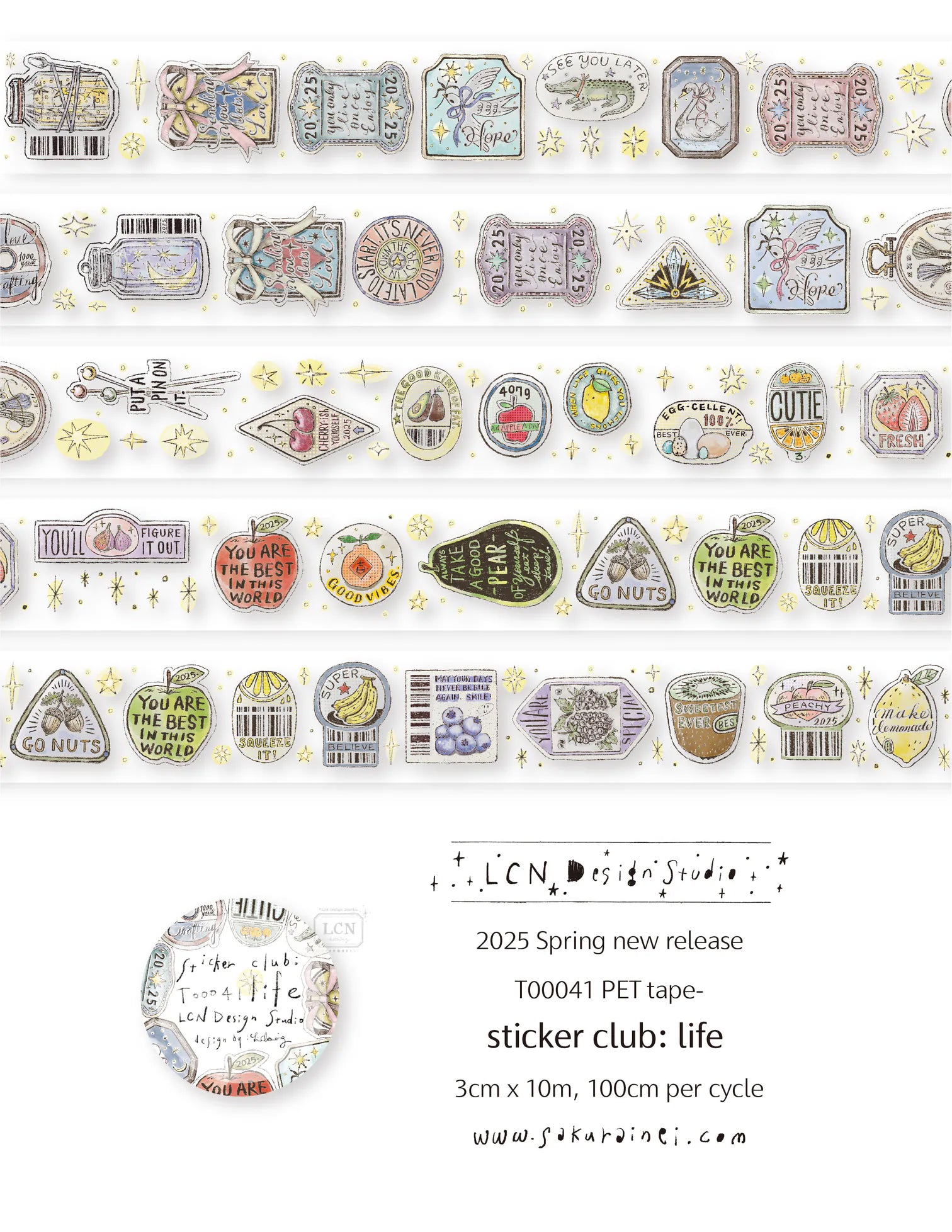LCN Design Studio: Sticker Club Life Masking Tape