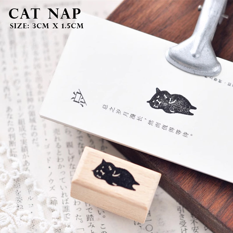 Maru Stationery: Black Kitty Rubber Stamp