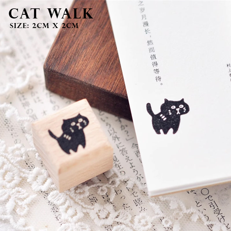 Maru Stationery: Black Kitty Rubber Stamp