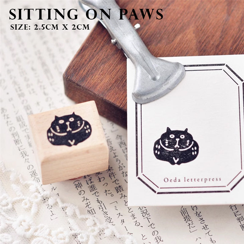 Maru Stationery: Black Kitty Rubber Stamp