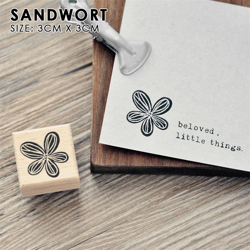 Maru Stationery: Little Flowers Rubber Stamp