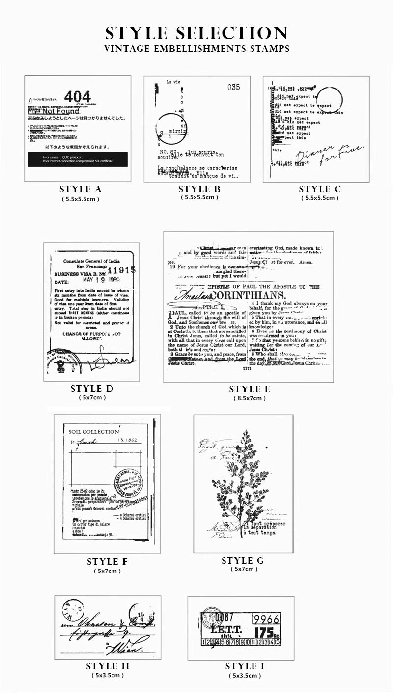 Vintage Embellishments Rubber Stamp