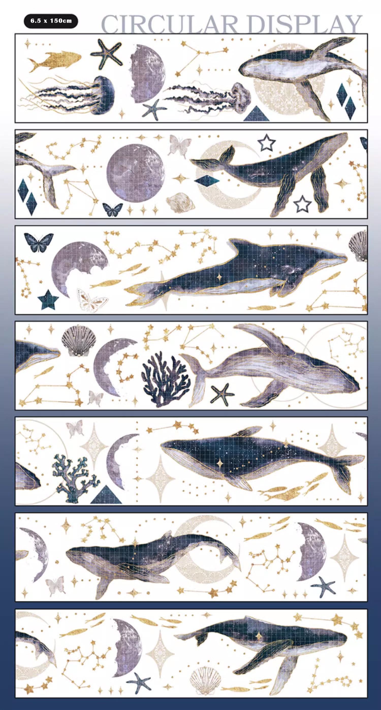 Menu Stationery Masking Tape: Galaxy of Whales