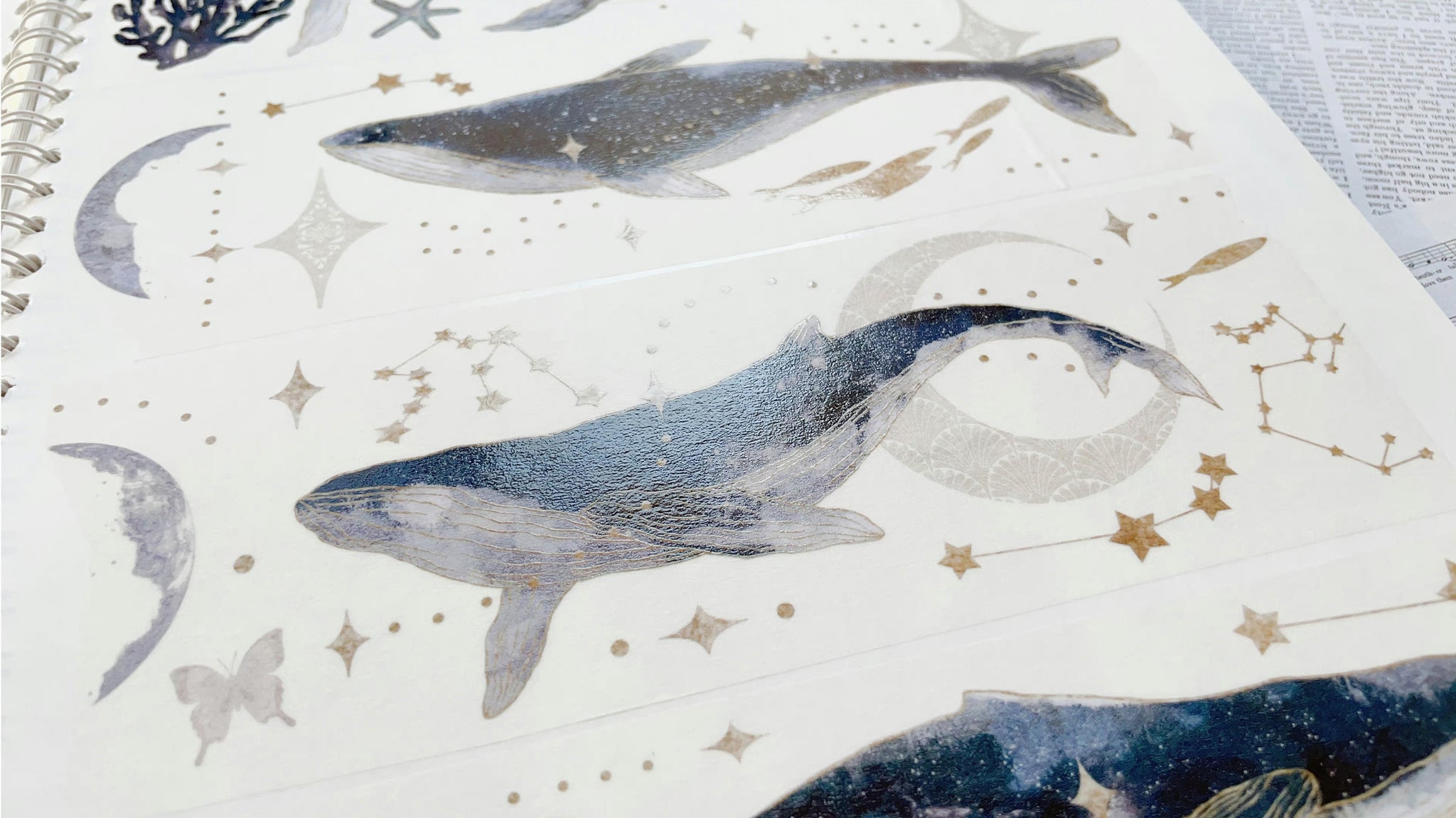 Menu Stationery Masking Tape: Galaxy of Whales